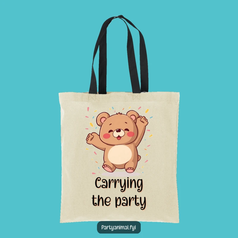 Funny Bear Dancing Tote Bag: Wild Party Accessory, Perfect Funny Gift