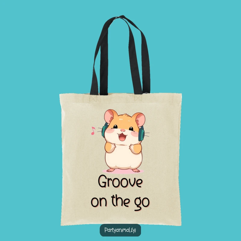Funny Hamster Tote Bag: DJ Headphones - Stylish Bag Gift!