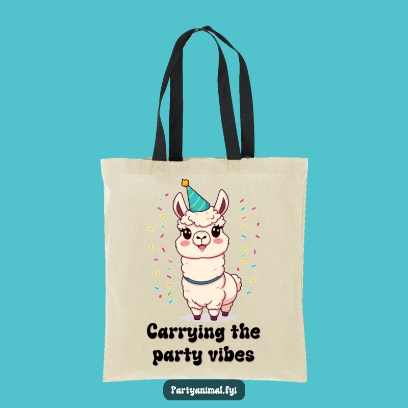 Funny Llama Party Tote: Carry Your Fun with a Juggling Confetti Llama