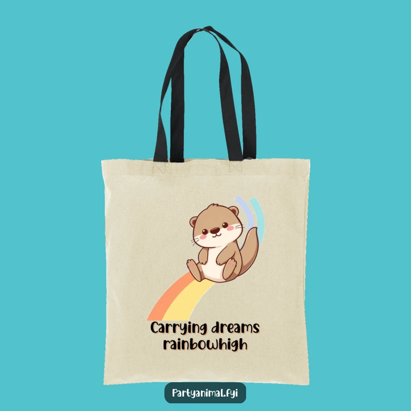 Funny Otter Rainbow Streamer Tote Bag: A Chic and Comical Gift