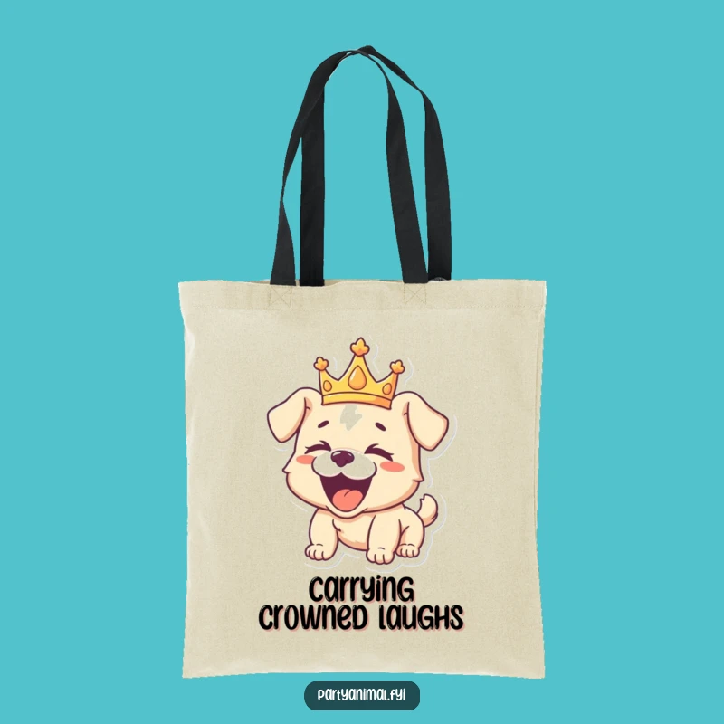 Funny Puppy Crown Tote Bag: Carry Your Giggles in Style