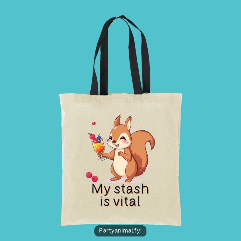 Funny Squirrel Cocktail Tote Bag: Berry Juggling Accessory, Chic & Hilarious Gift