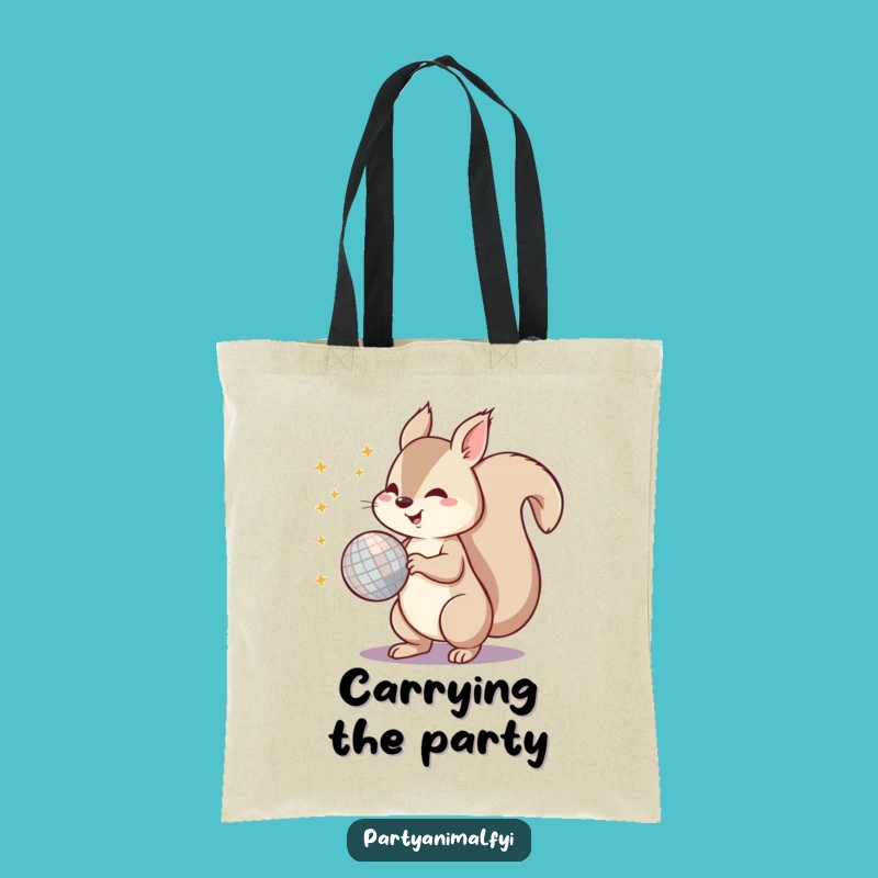 Funny Squirrel Disco Tail Tote Bag - Stylish & Fun Party Accessory Gift