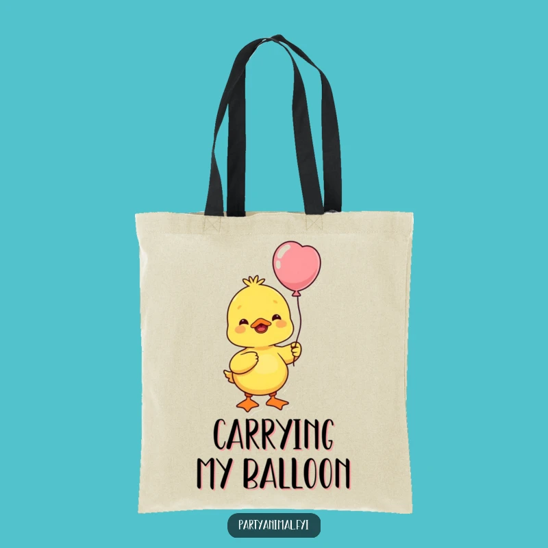 Funny Yellow Duck Balloon Tote Bag - Cheerful Accessory Gift Idea