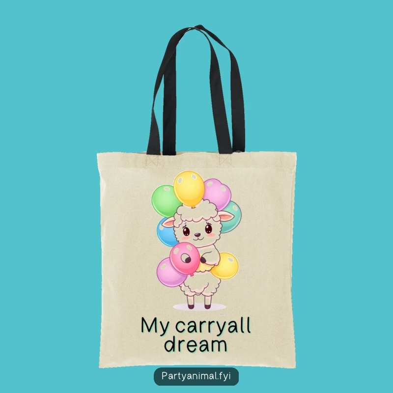 Funny Sheep Balloon Tote: Carry Your Day with a Balancing Sheep!