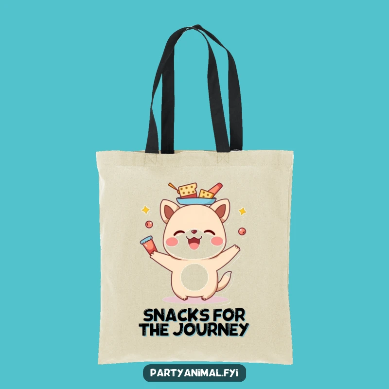 Funny Snack Balancing Animal Tote Bag - Carry Your Snacks in Style!